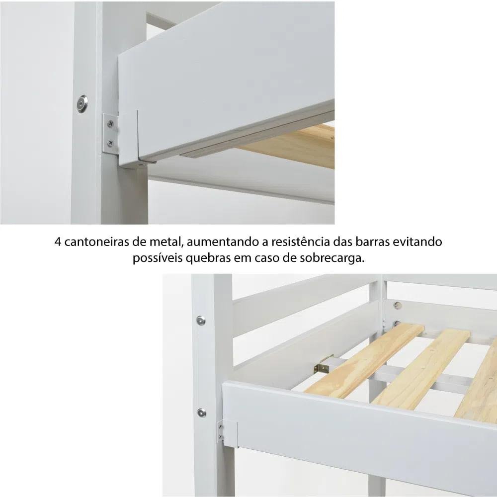 Beliche Infantil Montessoriana Garden RN Casatema Branco/Cinza - CasaTema