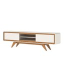 Ver imagem 3 de Rack Bancada para Tv Retro Sala Estar Off White 2,20 Off White