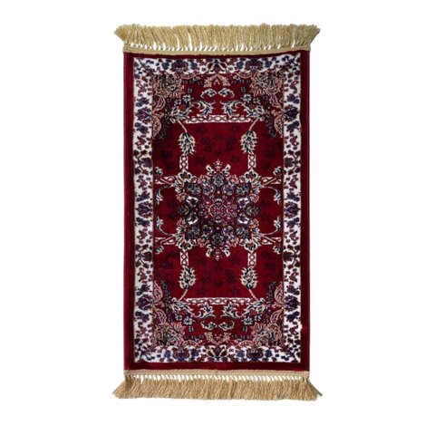 Tapete Persa Royal Vermelho 50x85cm Fio Acetinado - Decoração para Quarto e Sala