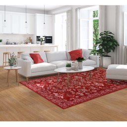 Tapete Sala Funcional Oriental 200X250 Cm Tipo Belga Vermelho - 6