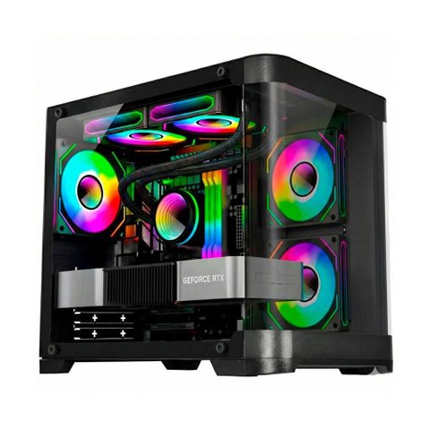 Gabinete Gamer Aquário K-mex Cg-01p4 - Vidro Temperado - Micro Atx - Preto - Cg01p4rh001cbox