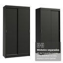 Ver imagem 6 de Conjunto 2 Guarda-Roupas 4 Portas de Correr Preto Tokio Madesa