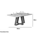 Ver imagem 3 de Conjunto: Mesa de Cozinha Celeste c/ Tampo Madeirado c/ Vidro Retangular 160x90cm e 6 Cadeiras Lia