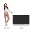 Ver imagem 6 de Balcão de Pia Cozinha 2 Portas e 3 Gavetas Branco/Preto Agata Madesa