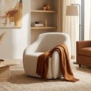 Ver imagem 2 de Poltrona Decorativa Vitta Pés Madeira Bouclé Off White - Nexta Casa