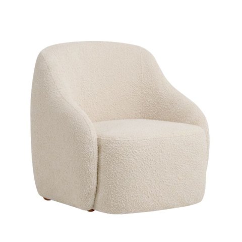 Poltrona Decorativa Vitta Pés Madeira Bouclé Off White - Nexta Casa