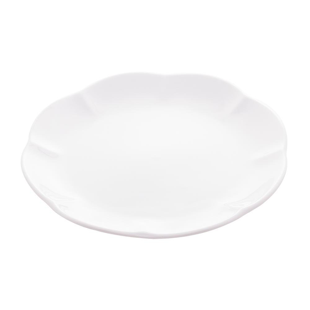 Prato Para Sobremesa De Porcelana Wave Branco 20Cm - Lyor