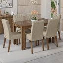 Ver imagem 1 de Conjunto Sala de Jantar Mesa Tampo de Vidro 6 Cadeiras Odara Madesa