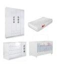 Ver imagem 1 de Quarto Livia com Berço e Colchão - Branco Ai Shop