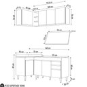 Ver imagem 4 de Armário de Cozinha Modulado de Canto Direito 4 Peças Cp38 Balcão com Tampo Preto/cinza - Lumil Lumil