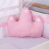 Kit Berço Tela Respirável 5 peças Coroa Rosa - 2