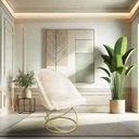 Ver imagem 2 de Kit 08 Cadeiras Poltrona de Jantar Bela Veludo Bege Base Metálica Luxo Dourado - Pallazio