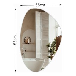 Espelho Orgânico Lapidado com Led 85x55cm com Led Quente e Bateria - 6