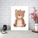 Ver imagem 2 de Quadro Arte Infantil Ursinho 33x24cm - com Vidro:moldura Preta