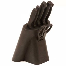 Jogo De 5 Facas De Corte Tesoura E Cepo Preto YG0001 - 1