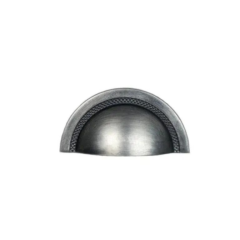 Puxador de Gaveta Concha Sobrepor Zen Shell 64mm Niquel Vechio