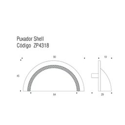 Puxador de Gaveta Concha Sobrepor Zen Shell 64mm Niquel Vechio - 2