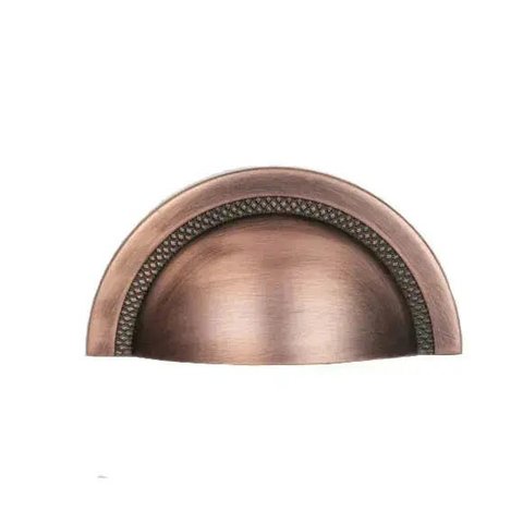 Puxador de Gaveta Concha Sobrepor Zen Shell 64mm Cobre Vechio