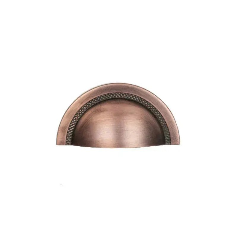 Puxador de Gaveta Concha Sobrepor Zen Shell 64mm Cobre Vechio