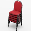 Ver imagem 5 de Kit 3 Cadeiras Hoteleiras Auditório Empilhável Linho M23 Vermelho - Mpozenato