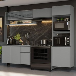 Armário de Cozinha Completa 260cm Suspenso Nice Madesa 10