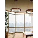 Ver imagem 4 de Lustre LED 33W Sirius Pendente Madeira Sala Jantar arco 60cm Madeluz Pendente Sirius LED Imbuia Bran