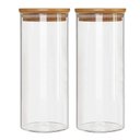 Ver imagem 1 de Kit 2 Potes Borossilicato Hermético Tampa Bambu 1800ml Class
