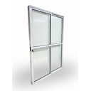 Ver imagem 3 de Porta Sacada 2 Folhas Aluminio Branco com Fechadura 2,10x1,50 Linha 25