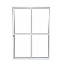Ver imagem 1 de Porta Sacada 2 Folhas Aluminio Branco com Fechadura 2,10x1,50 Linha 25