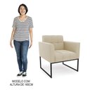 Ver imagem 7 de Sofá Namoradeira e 2 Poltronas Base Industrial Preto Ana Suede Bege - Ibiza