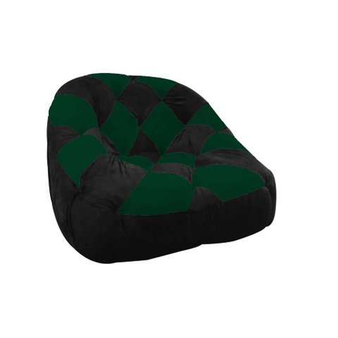 Poltrona Paloma Escritório Sala Pé Plástico Suede Preto e Suede Verde - Dominic Decor