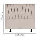 Ver imagem 3 de Cabeceira Estofada Bélgica 195cm King Size Para Cama Box Quarto Corino Bege - Gat Magazine