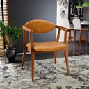 Ver imagem 2 de Cadeira Estofada para Sala de Estar Cecília B04 Couríssimo Whisky - Lyam Decor