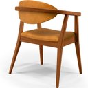 Ver mais imagens de Cadeira Estofada para Sala de Estar Cecília B04 Couríssimo Whisky - Lyam Decor