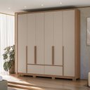 Ver imagem 7 de Guarda-Roupa Casal 6 Portas 4 Gavetas com Pés Denver Carvalho e Fendi