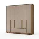 Ver imagem 2 de Guarda-Roupa Casal 6 Portas 4 Gavetas com Pés Denver Carvalho e Fendi