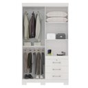 Ver imagem 3 de Guarda-Roupa Solteiro 4 Portas e 3 Gavetas com Pés Plus Flex Branco/Fucsia