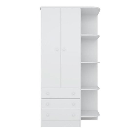 Guarda-Roupa Infantil com 2 Portas 3 Gavetas e Cantoneira Doce Sonho Branco 825