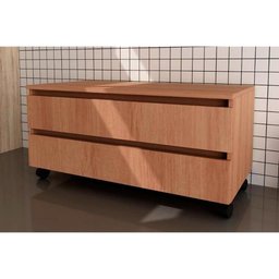 Gabinete de Banheiro BN3603 2 Gavetas c/ Rodízio cor Amêndoa - Tecno Mobili - 1 Gabinete de Banheiro BN3603 2 Gavetas c/ Rodízio cor Amêndoa - Tecno Mobili - 1