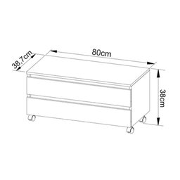 Gabinete de Banheiro BN3603 2 Gavetas c/ Rodízio cor Amêndoa - Tecno Mobili - 2 Gabinete de Banheiro BN3603 2 Gavetas c/ Rodízio cor Amêndoa - Tecno Mobili - 2