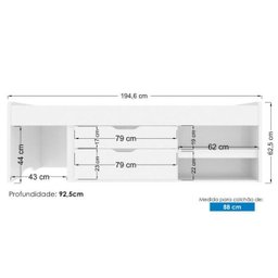 Cama com Gavetas 100% em Mdf Conect Branco - 4