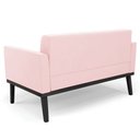 Ver imagem 7 de Sofá Namoradeira Base Madeira Preto Ana Suede Rosa Bebê - Ibiza