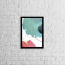 Ver imagem 1 de Quadro Abstrato Azul, Rosa e Preto II 24x18cm - com vidro:Madeira preta