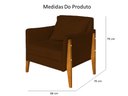 Ver imagem 3 de Kit 2 Poltronas Decorativa Sophia Suede Marrom Pés Madeira Mz Decor