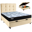 Ver imagem 1 de Kit Cama Box Bau + Cabeceira + Colchão Casal Molas Ensacadas - Life Gold - Paropas