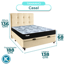 Ver imagem 3 de Kit Cama Box Bau + Cabeceira + Colchão Casal Molas Ensacadas - Life Gold - Paropas