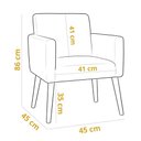 Ver imagem 4 de Poltrona Decorativa para Sala de Estar e Recepção Nina B01 Veludo Areia - Annie Decor