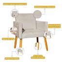 Ver imagem 3 de Poltrona Decorativa para Sala de Estar e Recepção Nina B01 Veludo Areia - Annie Decor