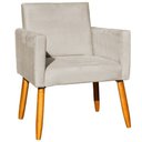 Ver imagem 1 de Poltrona Decorativa para Sala de Estar e Recepção Nina B01 Veludo Areia - Annie Decor