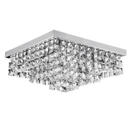 Plafon de Cristais Transparentes Sobrepor Inox 30x30 Quarto Sala - 1